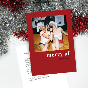 Simple één foto Kerstmis Prettig Af Feestdagenkaart