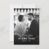 Simple Elegance Classy Script Photo Wedding  Bedankkaart (Voorkant)