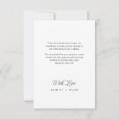 Simple Elegance Classy Script Photo Wedding  Bedankkaart (Achterkant)