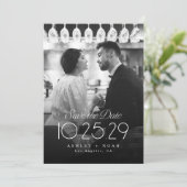Simple Elegance Classy Script Photo Wedding  Save The Date (Staand voorkant)