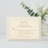 Simple Elegance Cream RSVP-kaart RSVP Kaartje (Staand voorkant)
