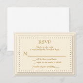 Simple Elegance Cream RSVP-kaart RSVP Kaartje (Voorkant / Achterkant)