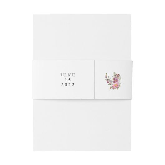 Simple Elegance Floral Ampersand Uitnodigingen Wikkel (Achterkant Voorbeeld)