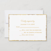 Simple Elegance Luxe Gold Edge Wedding RSVP-Kaart RSVP Kaartje (Voorkant)