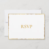 Simple Elegance Luxe Gold Edge Wedding RSVP-Kaart RSVP Kaartje (Achterkant)