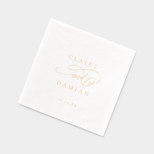 Simple Elegance Romantic Script Classic Wedding  Folie Servetten (Links)