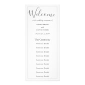 Simple Elegance Wedding Ceremony Program Reclamekaart (Voorkant)
