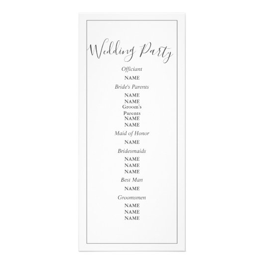 Simple Elegance Wedding Ceremony Program Reclamekaart (Achterkant)