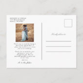 Simple Elegance Wedding Foto Hartelijk dank Briefk Aankondigingskaart (Achterkant)