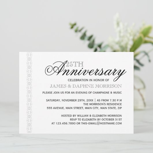 Simple Elegance Wedding Jubileum Kaart (Staand voorkant)