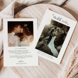 Simple Elegance Wedding Photo Bedankkaart