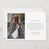 Simple Elegant 2 Photos Typography Message Wedding Bedankkaart (Achterkant)
