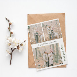 Simple Elegant 3 Photo Collage Holiday Kaart