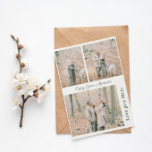 Simple Elegant 3 Photo Collage Holiday Kaart
