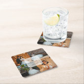 Simple Elegant 4 Photo Collage Wedding Party Kartonnen Onderzetters (Insitu)