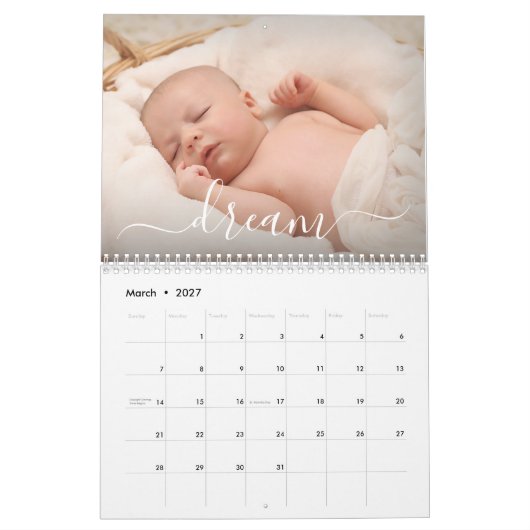 Simple Elegant Affirmations Family Foto Kalender (Mar 2027)