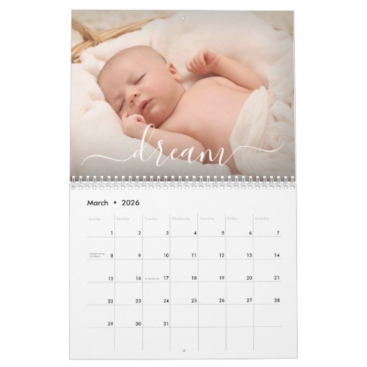 Simple Elegant Affirmations Family Foto Kalender (Mar 2026)