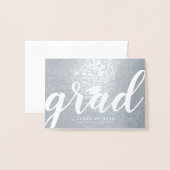 Simple Elegant Afstudeerder Silver Foil Wenskaart Folie Kaarten (Voorkant met envelop)