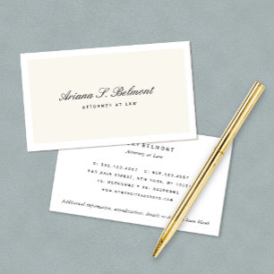 Simple Elegant Attorney Cream Visitekaartje