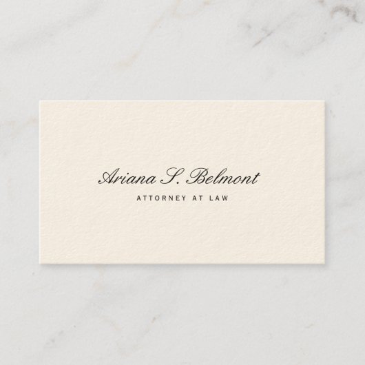 Simple Elegant Attorney Cream Visitekaartje (Voorkant)