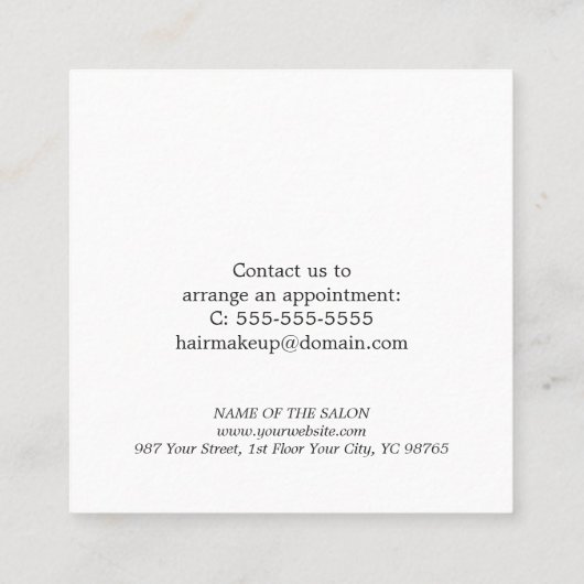 Simple Elegant Beauty Salon Coupon (Achterkant)