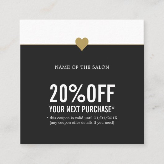 Simple Elegant Beauty Salon Coupon (Voorkant)