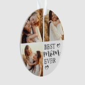 Simple Elegant Best Mom Ever Cute Photo Collage Ornament (voorkant)