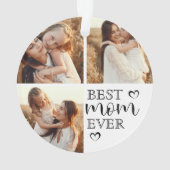 Simple Elegant Best Mom Ever Cute Photo Collage Ornament (achterkant)