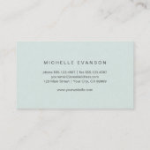 Simple Elegant Bird Nest Professional Mint Green Visitekaartje (Achterkant)