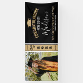 Simple Elegant Black 1 Photo Afstuderen Spandoek (Verticaal)