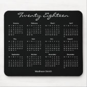 Simple Elegant Black 2018-kalender Muismat (Voorkant)