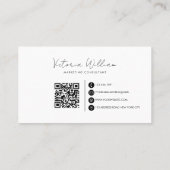 Simple Elegant Black and White Initials Visitekaartje (Achterkant)