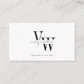 Simple Elegant Black and White Initials Visitekaartje (Voorkant)
