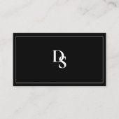 Simple Elegant Black and White Monogram Initial Visitekaartje (Voorkant)