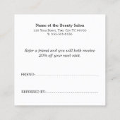 Simple Elegant Black and White Reference Kaart (Achterkant)