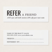 Simple Elegant Black and White Reference Kaart (Voorkant /achterkant)