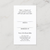 Simple Elegant Black and White Reference Kaart (Achterkant)