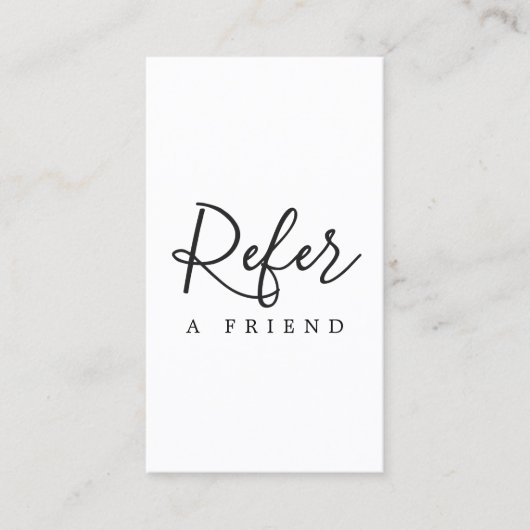 Simple Elegant Black and White Reference Kaart (Voorkant)