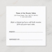 Simple Elegant Black and White Reference Kaart (Achterkant)