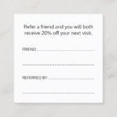 Simple Elegant Black and White Reference Kaart (Achterkant)