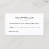 Simple Elegant Black and White Reference Kaart (Achterkant)