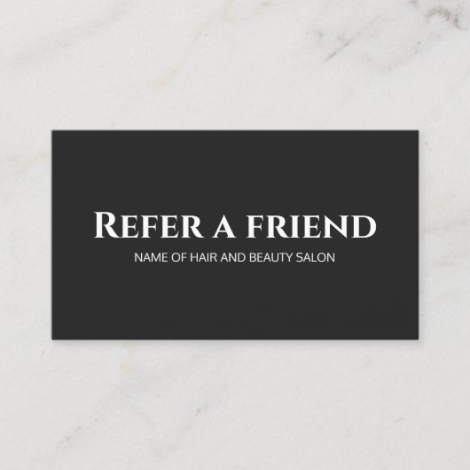 Simple Elegant Black and White Reference Kaart (Voorkant)