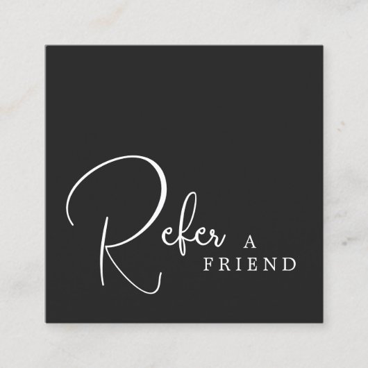 Simple Elegant Black and White Reference Kaart (Voorkant)