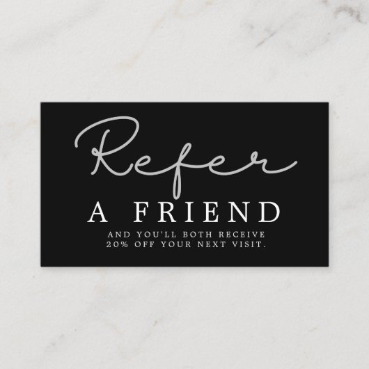 Simple Elegant Black and White Reference Kaart (Voorkant)