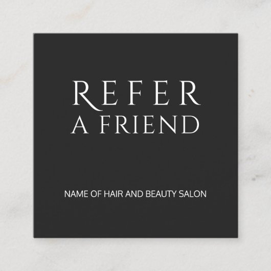 Simple Elegant Black and White Reference Kaart (Voorkant)