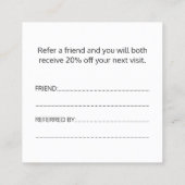 Simple Elegant Black and White Reference Kaart (Achterkant)