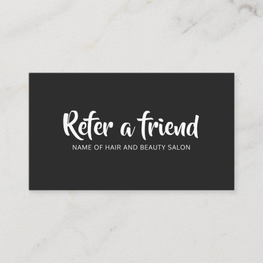 Simple Elegant Black and White Reference Kaart (Voorkant)