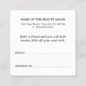 Simple Elegant Black and White Reference Kaart (Achterkant)