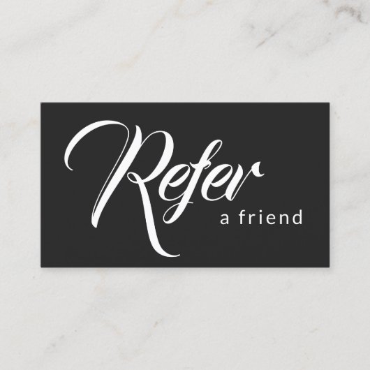 Simple Elegant Black and White Reference Kaart (Voorkant)