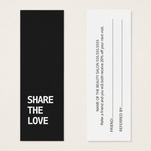 Simple Elegant Black and White Reference Kaart (Voorkant /achterkant)